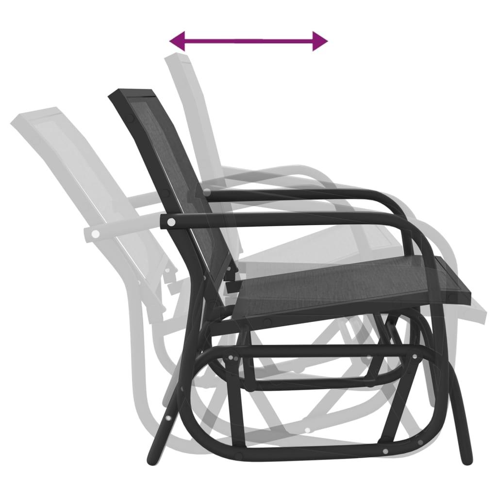 Garden Glider Chair Black 24"x29.9"x34.3" Textilene&Steel at Set Shop and Smile