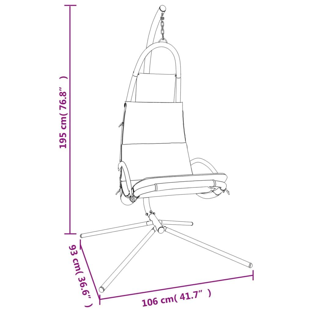 Garden Swing Chair with Cushion Dark Gray Oxford Fabric&Steel at Set Shop and Smile