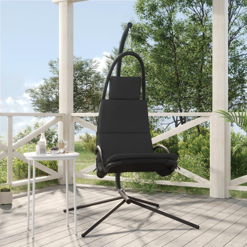 Garden Swing Chair with Cushion Dark Gray Oxford Fabric&Steel at Set Shop and Smile