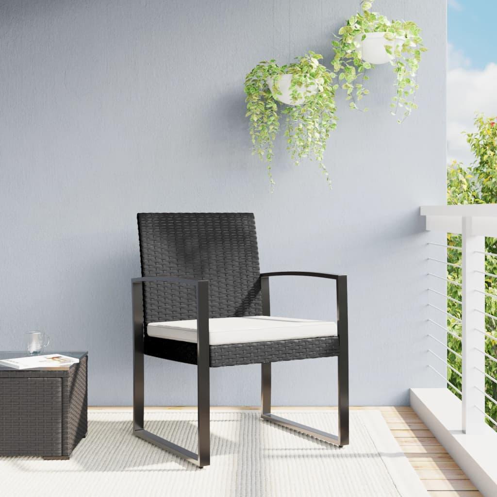 Patio Dining Chairs 2 pcs Black PP Rattan at Set Shop and Smile