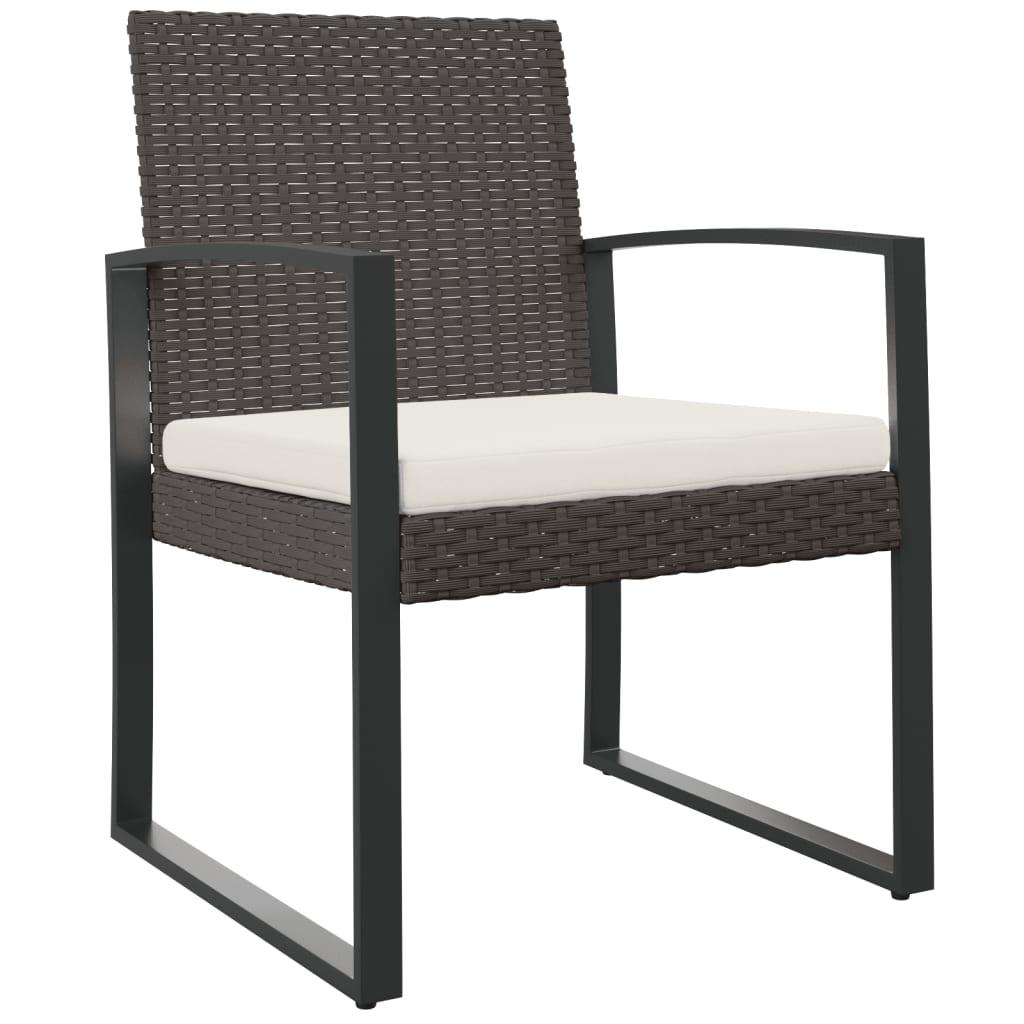 Patio Dining Chairs 2 pcs Brown PP Rattan at Set Shop and Smile