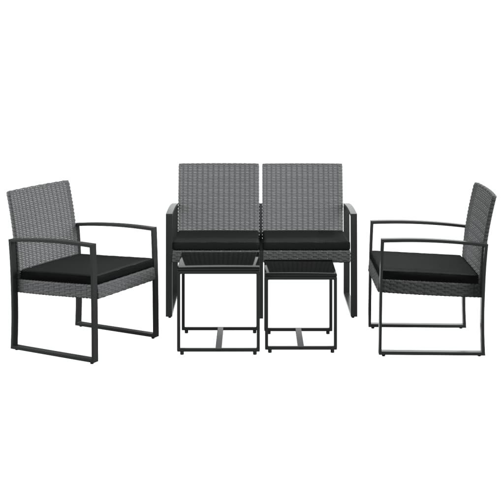 5 piece Patio Dining Set with Cushions Dark Gray PP Rattan at Set Shop and Smile