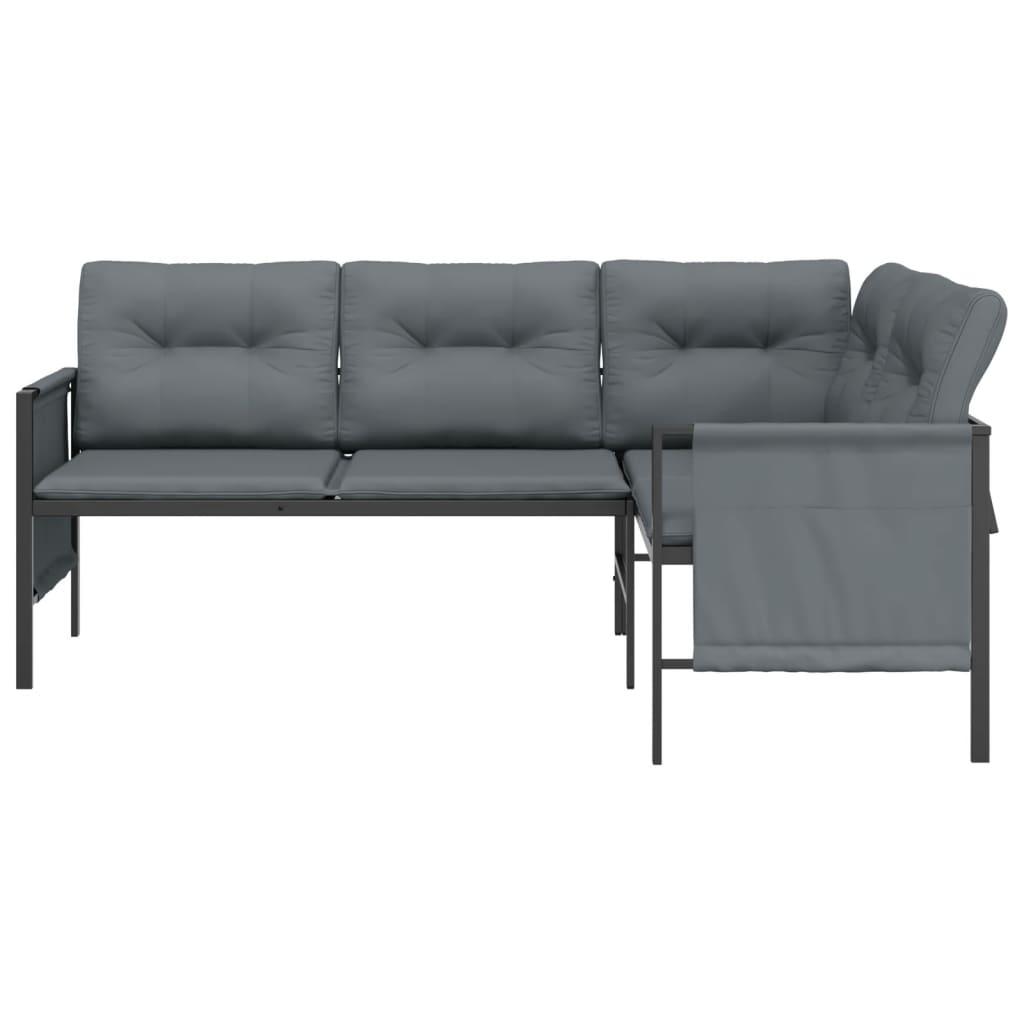 Patio Corner Sofa Anthracite Steel and Textilene at Set Shop and Smile