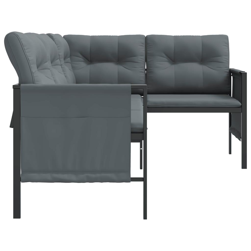 Patio Corner Sofa Anthracite Steel and Textilene at Set Shop and Smile