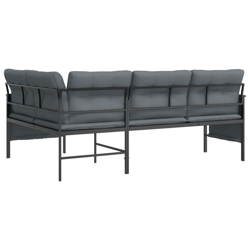 Patio Corner Sofa Anthracite Steel and Textilene at Set Shop and Smile