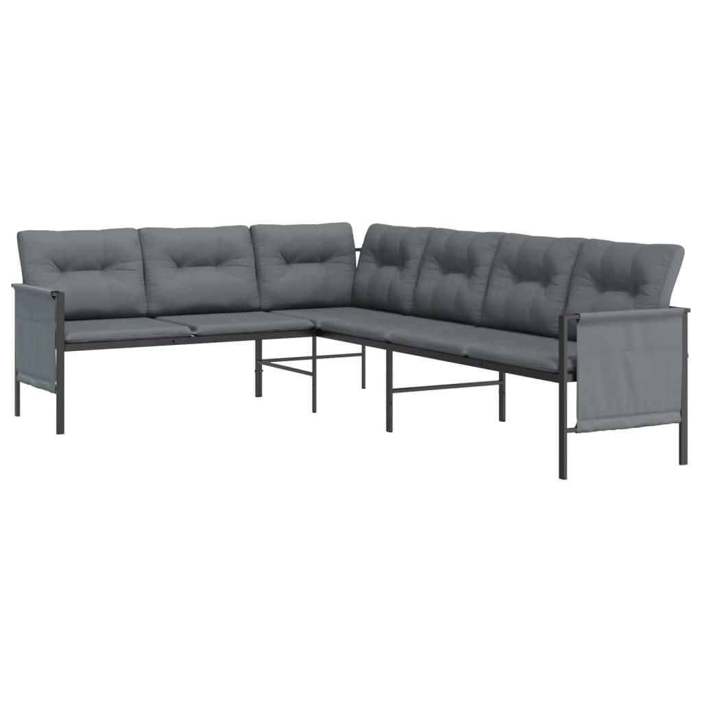 Patio Corner Sofa Anthracite Steel and Textilene at Set Shop and Smile
