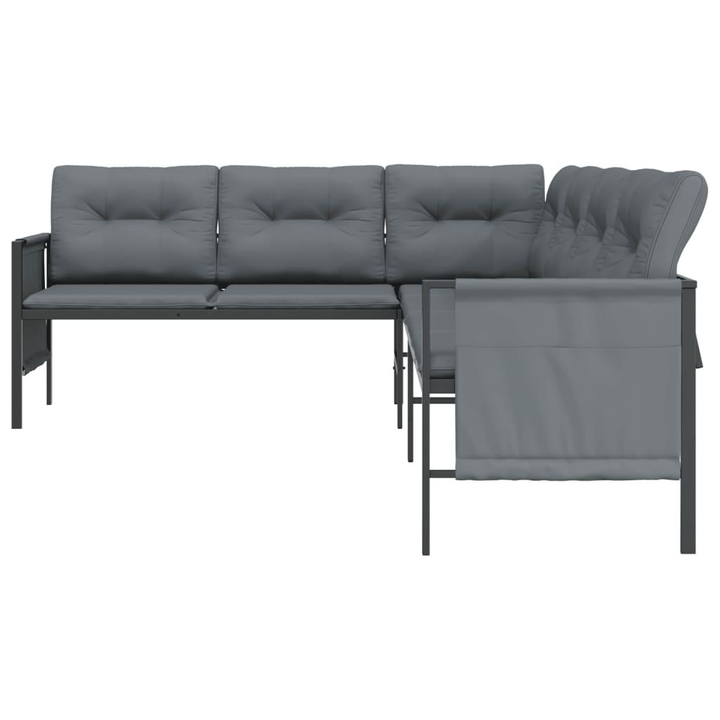 Patio Corner Sofa Anthracite Steel and Textilene at Set Shop and Smile