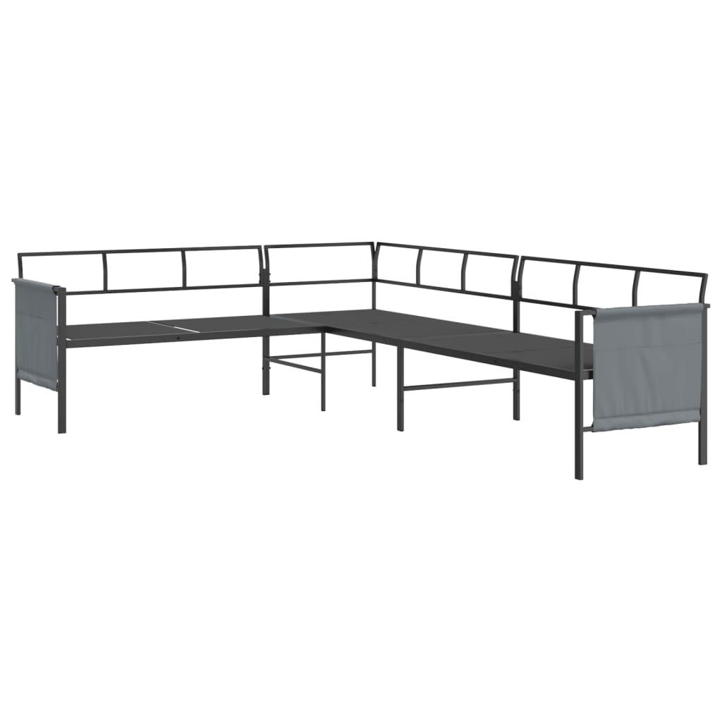 Patio Corner Sofa Anthracite Steel and Textilene at Set Shop and Smile