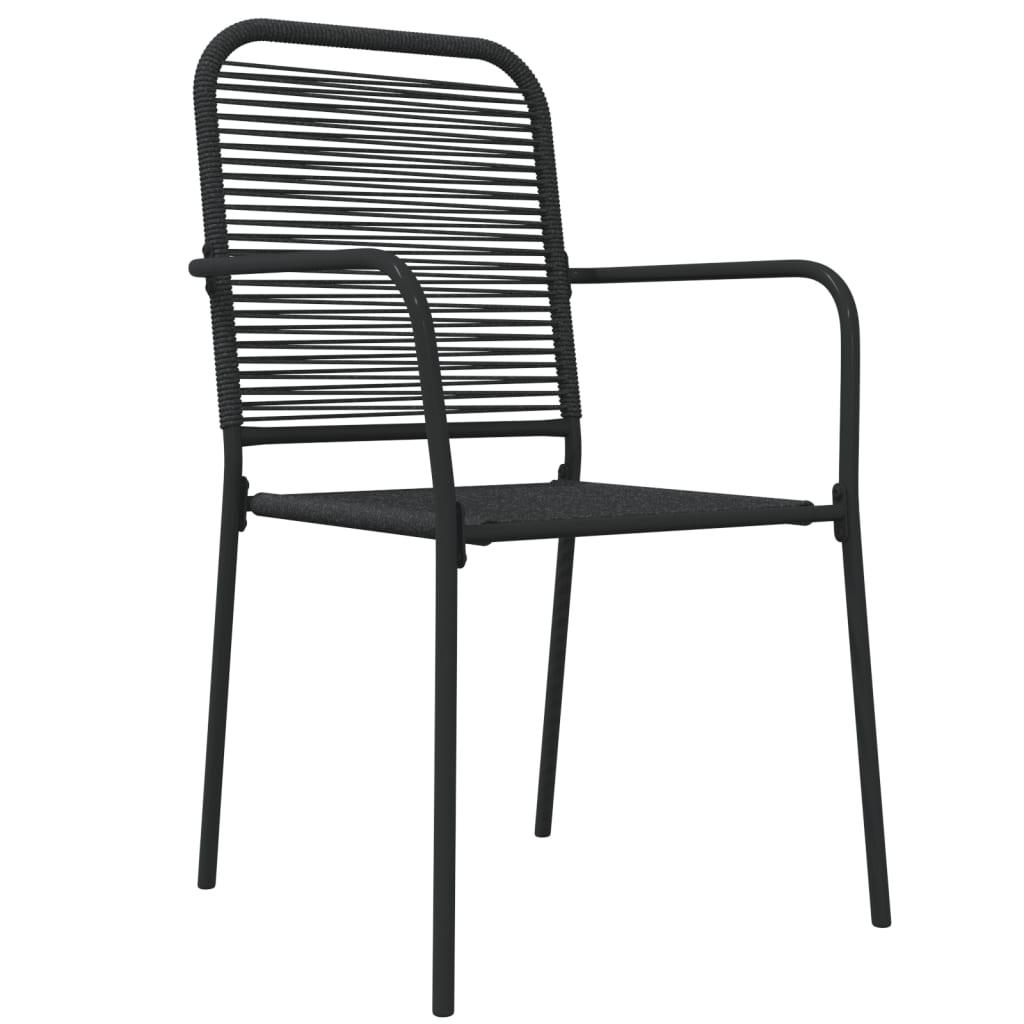 7 Piece Patio Dining Set Black Cotton Rope and Steel at Set Shop and Smile