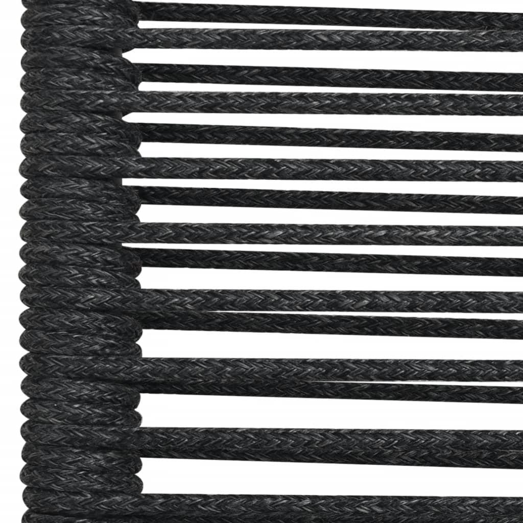 7 Piece Patio Dining Set Black Cotton Rope and Steel at Set Shop and Smile