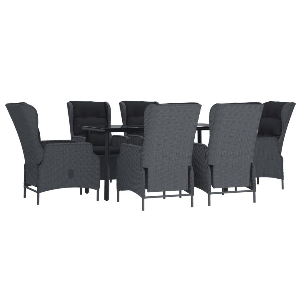 7 Piece Patio Dining Set Dark Gray Poly Rattan at Set Shop and Smile