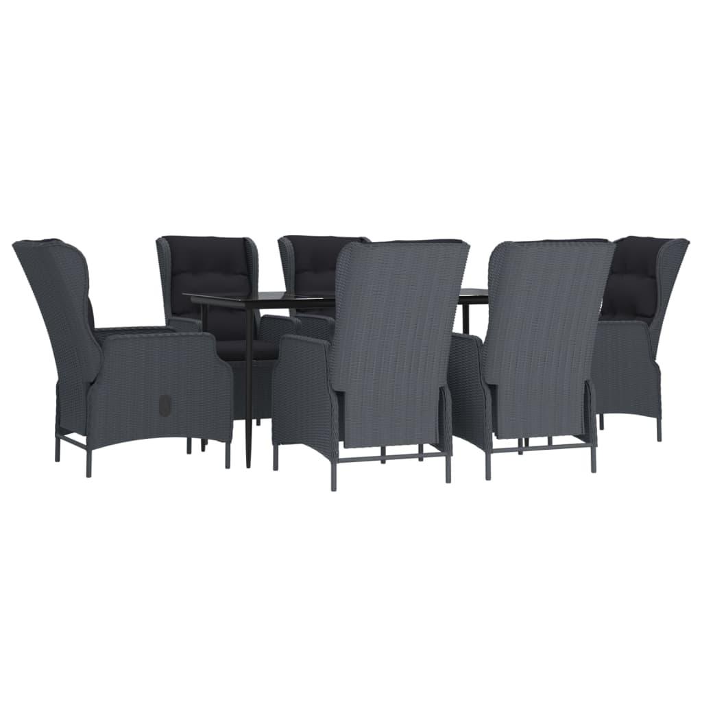 7 Piece Patio Dining Set Dark Gray Poly Rattan at Set Shop and Smile