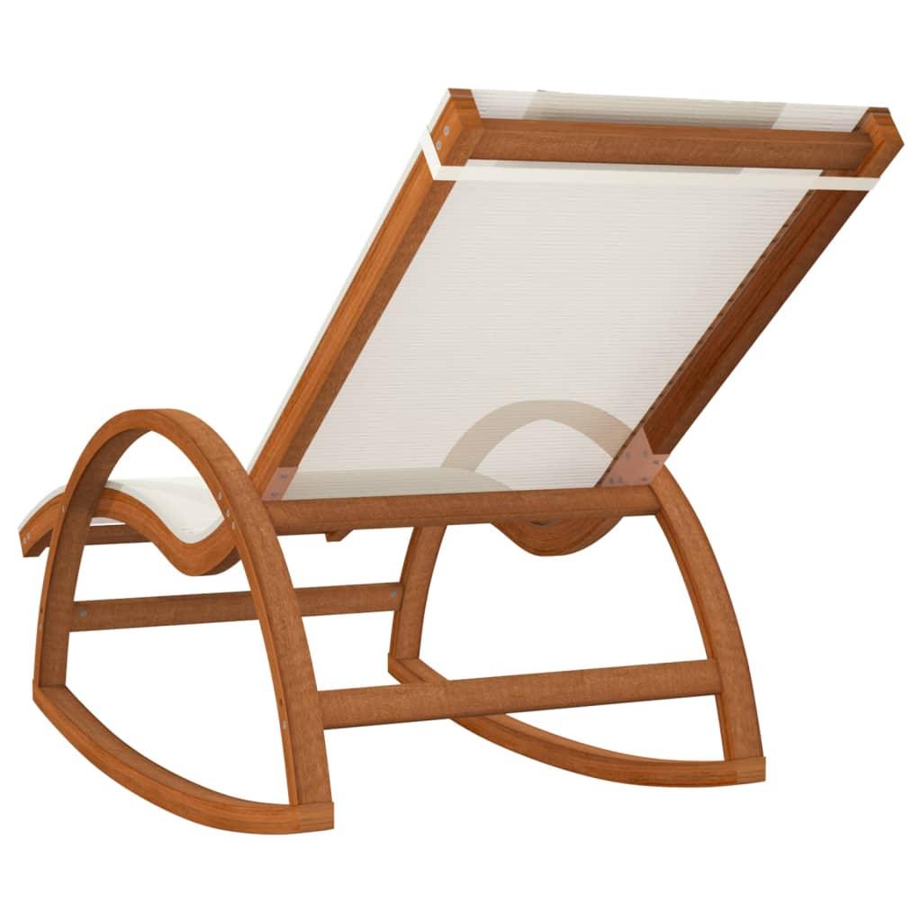 Rocking Chair White Textilene and Solid Wood Poplar at Set Shop and Smile