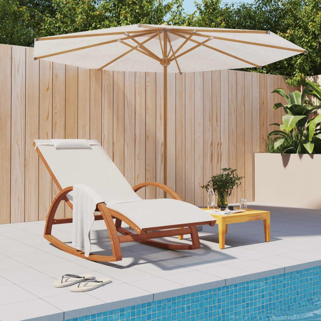 Rocking Chair White Textilene and Solid Wood Poplar at Set Shop and Smile