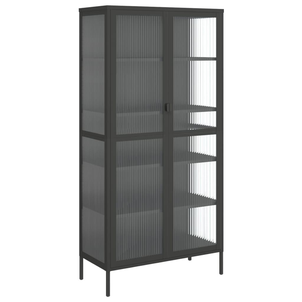 Highboard Black 33.5"x15.7"x70.9" Glass and Steel at Set Shop and Smile