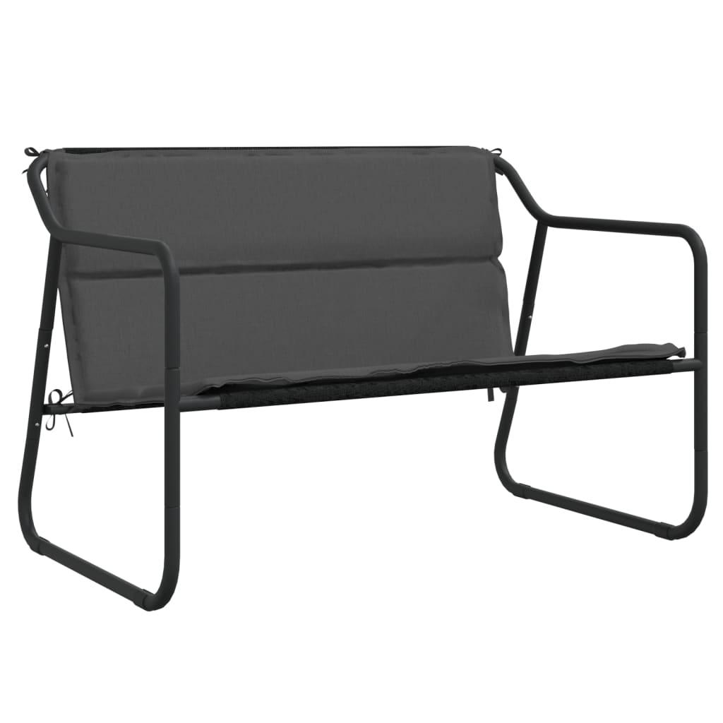 2-Seater Patio Bench with Cushion Anthracite Steel at Set Shop and Smile