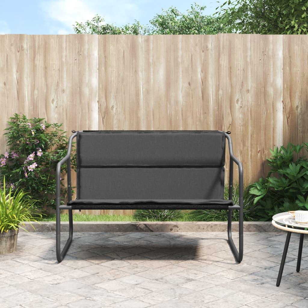2-Seater Patio Bench with Cushion Anthracite Steel at Set Shop and Smile