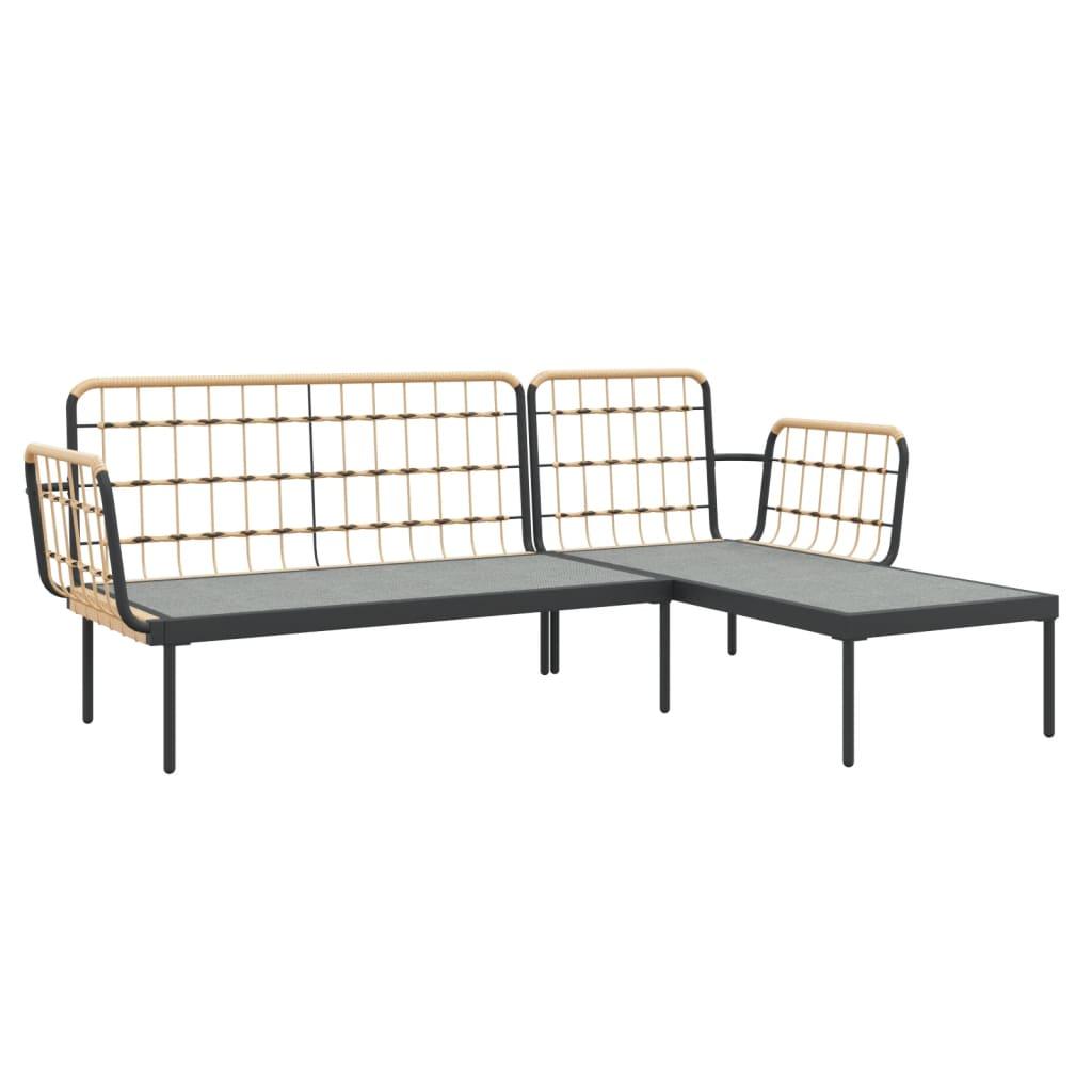 3 Piece Patio Lounge Set with Dark Gray Cushions Poly Rattan at Set Shop and Smile
