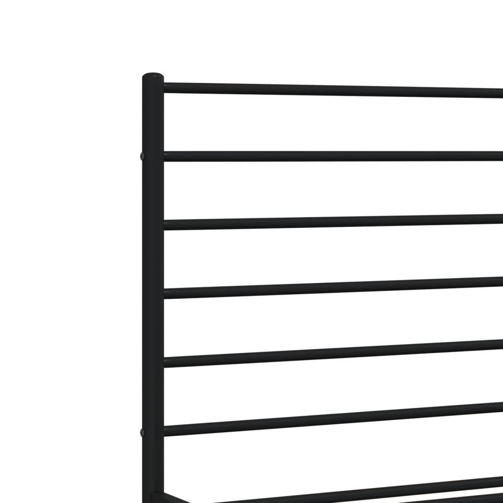 Metal Bed Frame with Headboard and Footboard Black 53.9"x74.8" at Set Shop and Smile