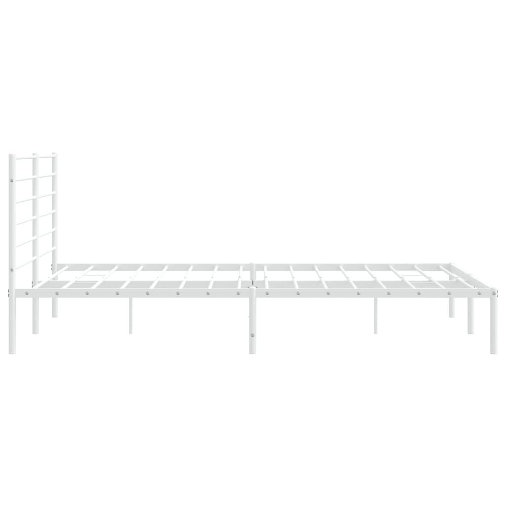 Metal Bed Frame with Headboard White 76"x79.9" at Set Shop and Smile