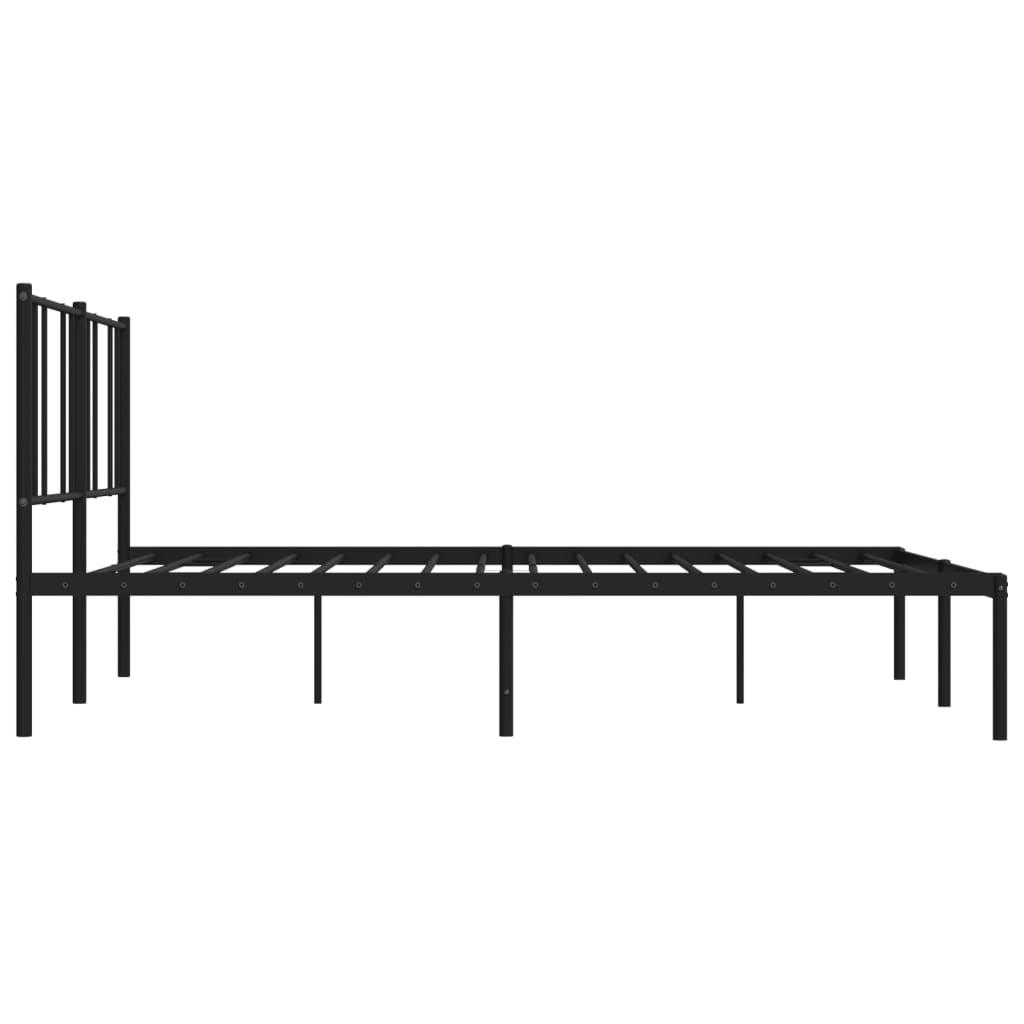 Metal Bed Frame with Headboard Black 76"x79.9" at Set Shop and Smile