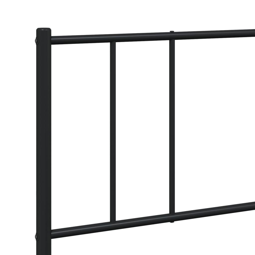 Metal Bed Frame with Headboard Black 76"x79.9" at Set Shop and Smile