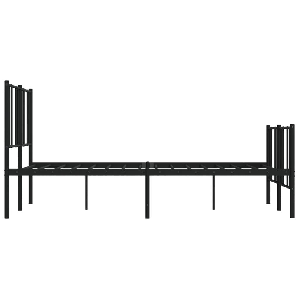 Metal Bed Frame with Headboard and Footboard Black 53.9"x74.8" at Set Shop and Smile