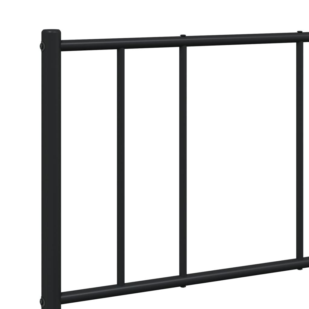 Metal Bed Frame with Headboard and Footboard Black 53.9"x74.8" at Set Shop and Smile