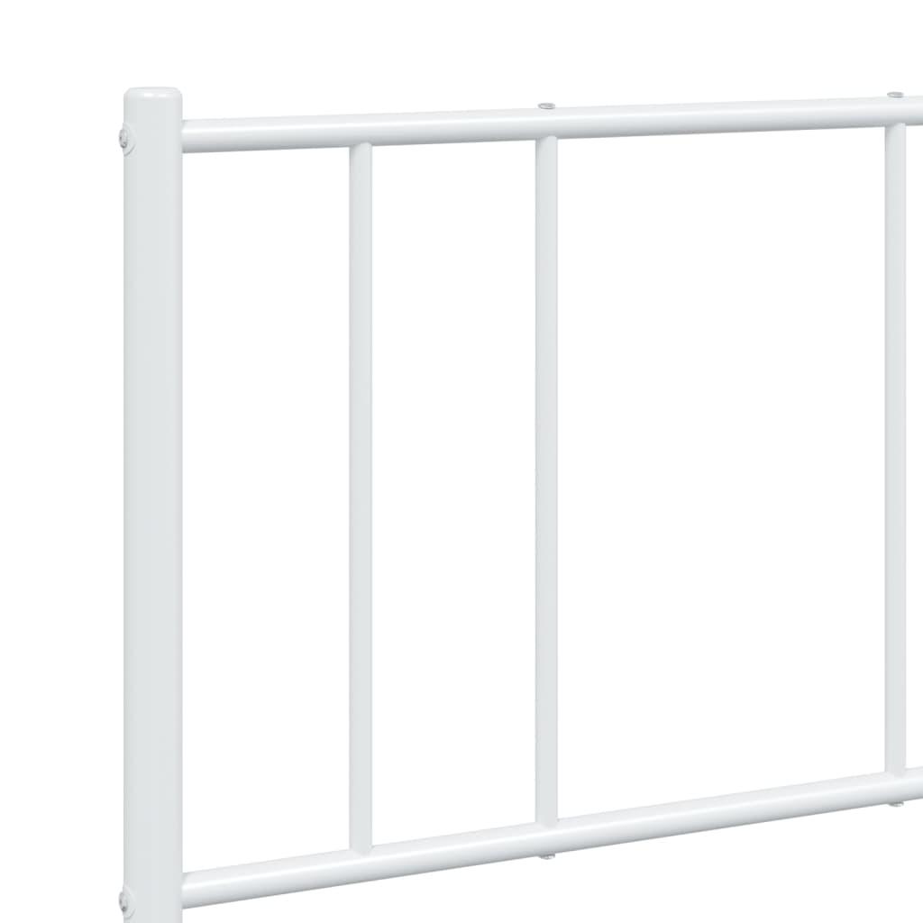Metal Bed Frame with Headboard and Footboard White 59.8"x78.7" at Set Shop and Smile