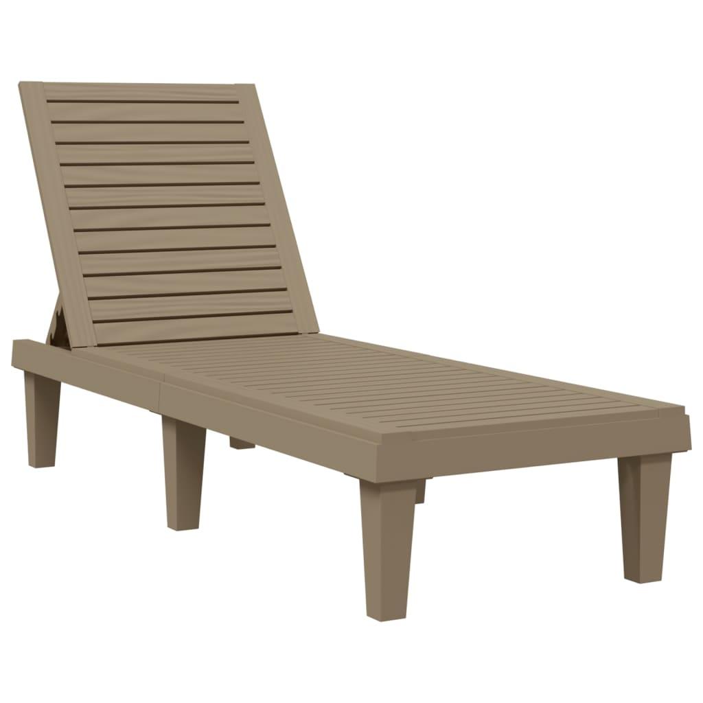 Sun Lounger Light Brown 61"x22.8"x32.7" Polypropylene at Set Shop and Smile