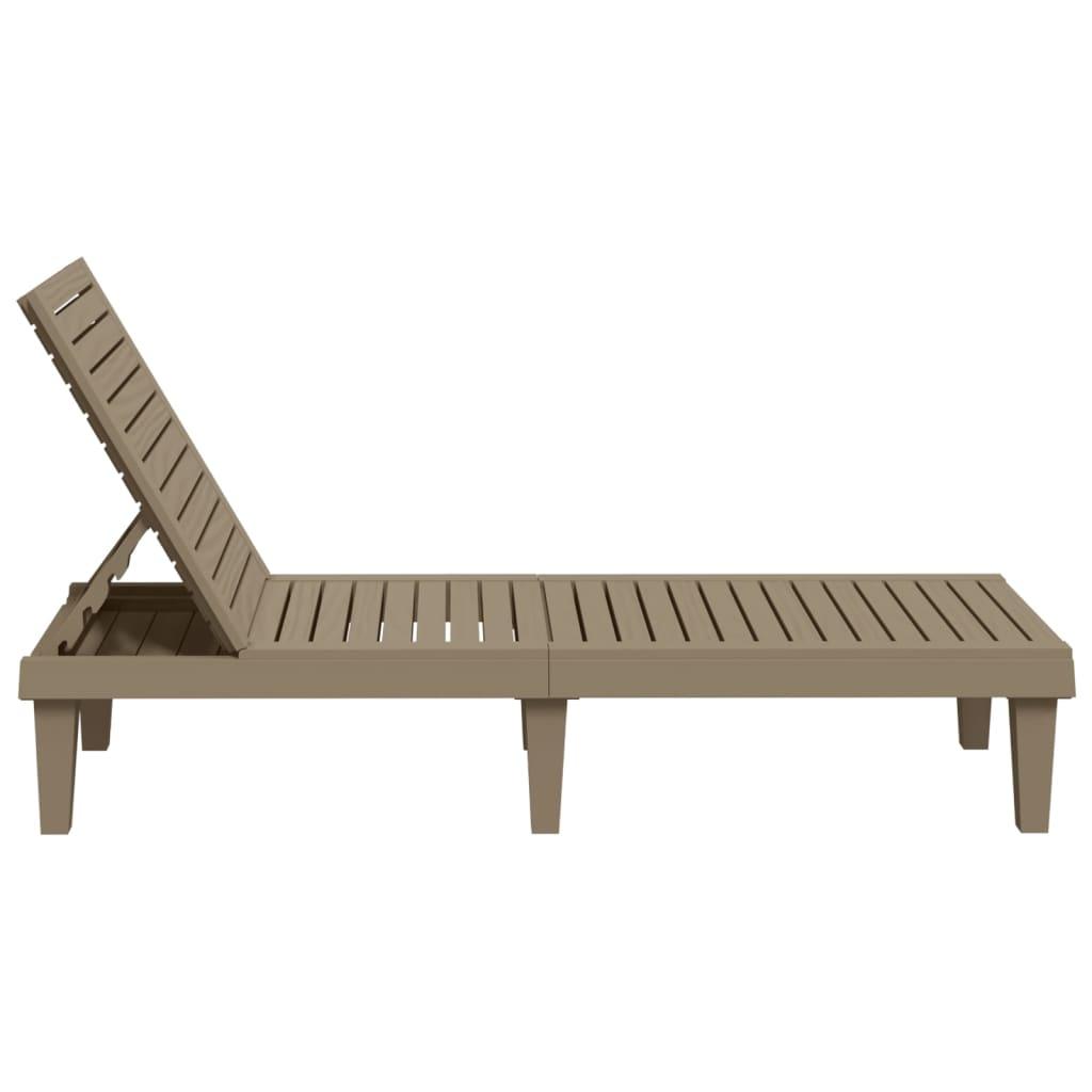 Sun Lounger Light Brown 61"x22.8"x32.7" Polypropylene at Set Shop and Smile