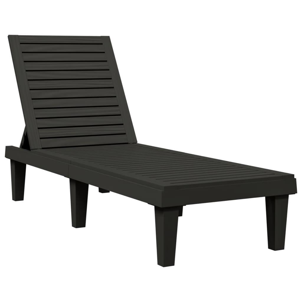 Sun Loungers 2 pcs Black 61"x22.8"x32.7" Polypropylene at Set Shop and Smile