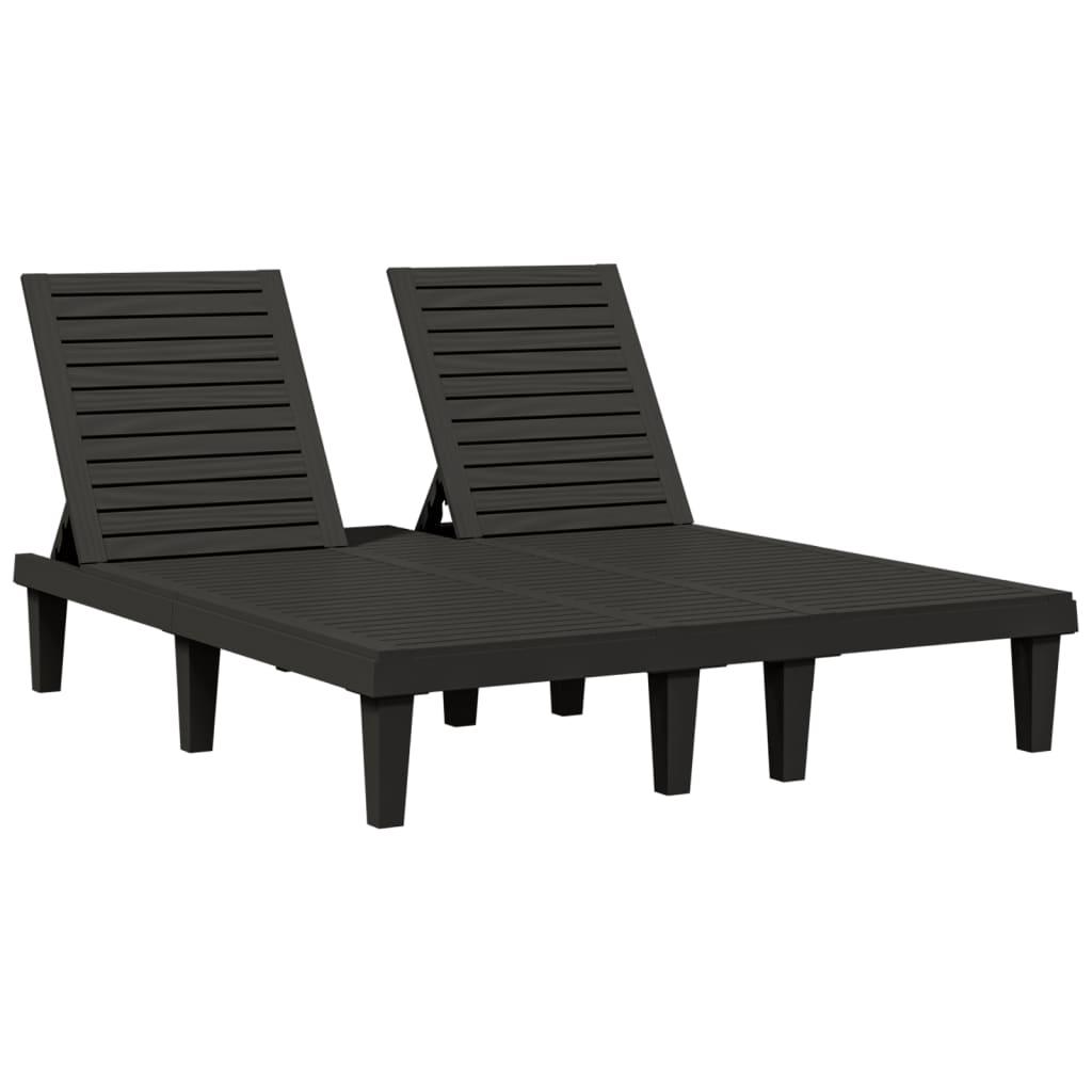Double Sun Lounger Black 61"x54.3"x32.7" Polypropylene at Set Shop and Smile