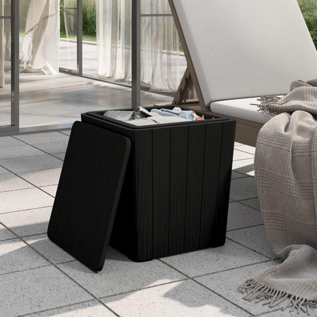 Patio Table with Removable Lid Black Polypropylene at Set Shop and Smile