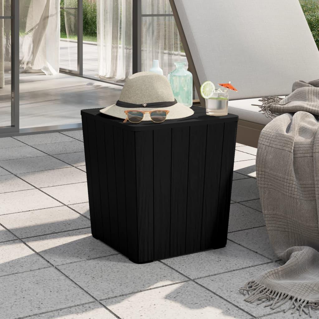 Patio Table with Removable Lid Black Polypropylene at Set Shop and Smile