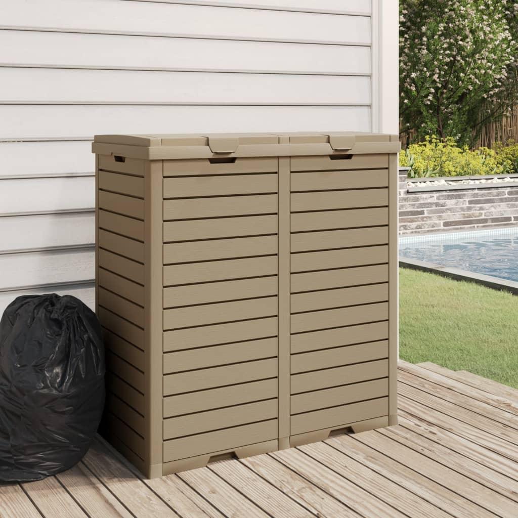 Outdoor Garbage Bin Light Brown 30.7"x16.1"x33.9" Polypropylene at Set Shop and Smile