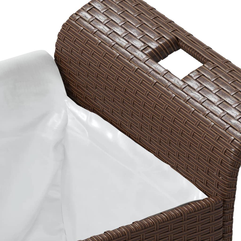 Patio Bench with Cushion Brown 45.7"x18.1"x22.4" Poly Rattan at Set Shop and Smile