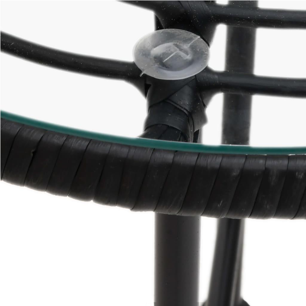 3 Piece Patio Dining Set Black Poly Rattan at Set Shop and Smile