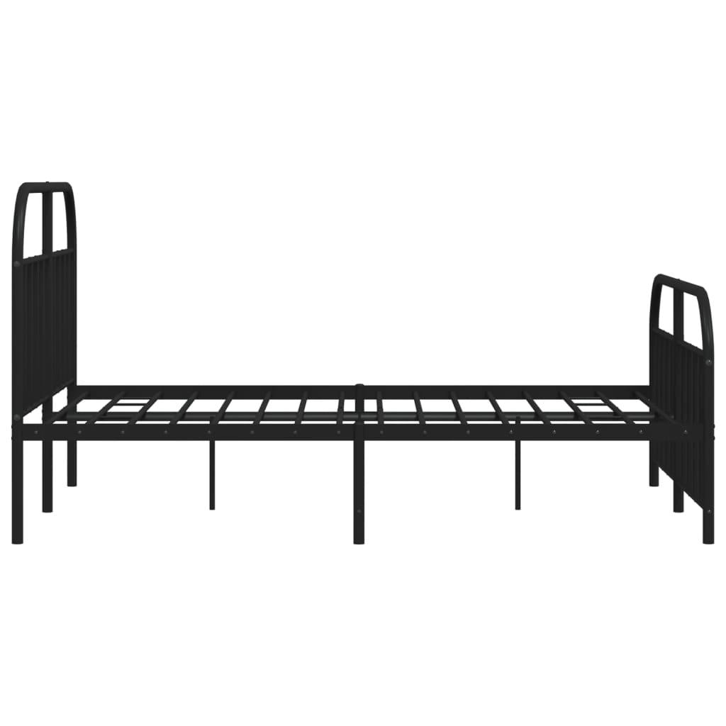 Metal Bed Frame with Headboard and Footboard Black 53.9"x74.8" at Set Shop and Smile