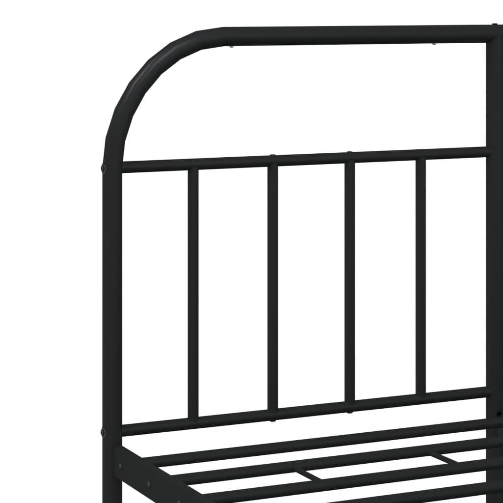Metal Bed Frame with Headboard and Footboard Black 53.9"x74.8" at Set Shop and Smile