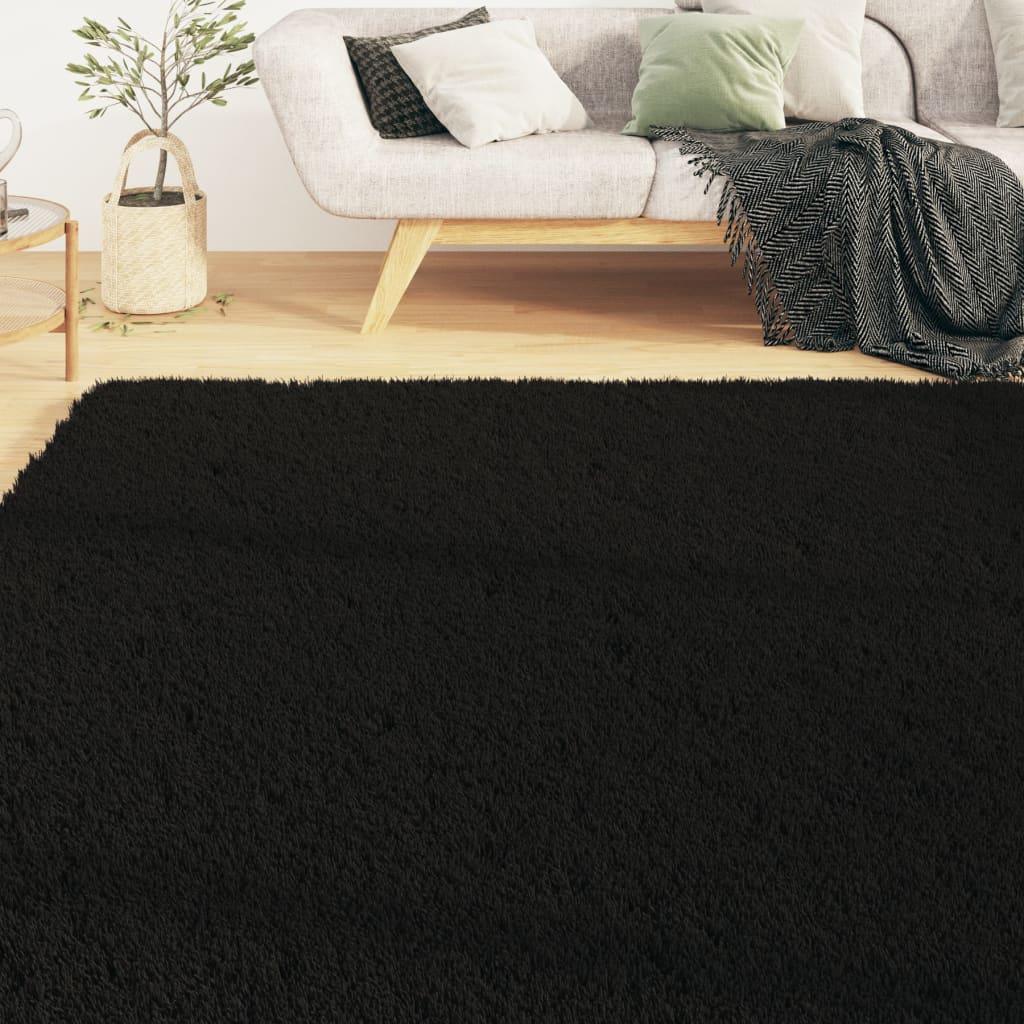 Washable Rug Soft Shaggy Black 63"x90.6" Anti Slip at Set Shop and Smile