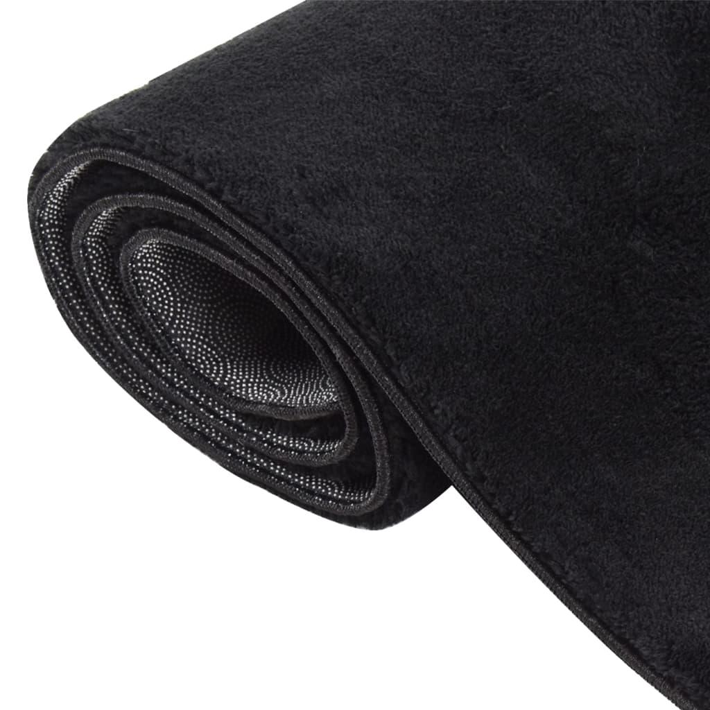 Washable Rug Soft Shaggy Black 63"x90.6" Anti Slip at Set Shop and Smile