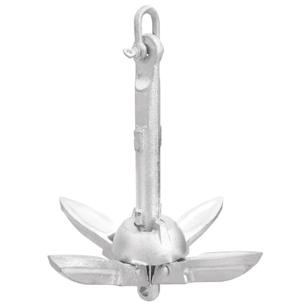 Folding Anchor with Rope Silver 1.5 lb Malleable Iron at Set Shop and Smile