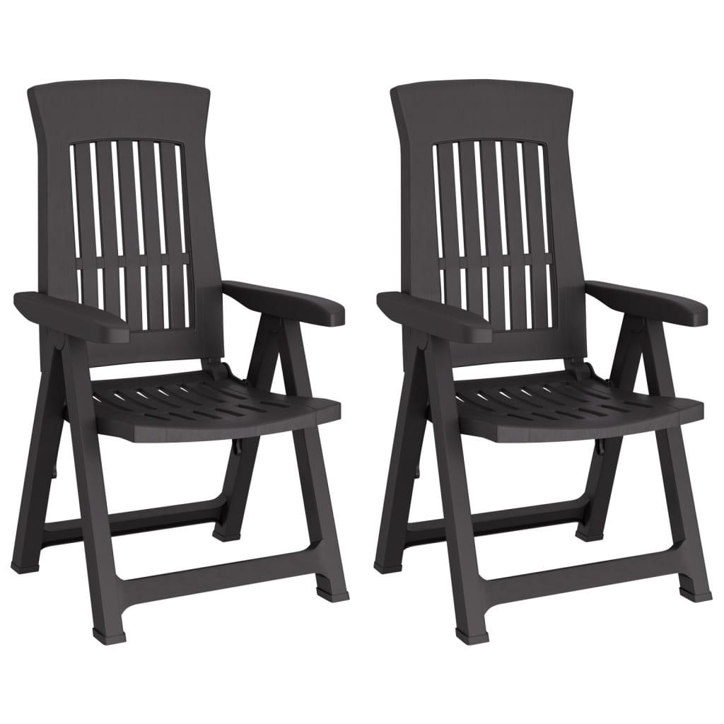 Patio Reclining Chairs 2 pcs Anthracite PP at Set Shop and Smile
