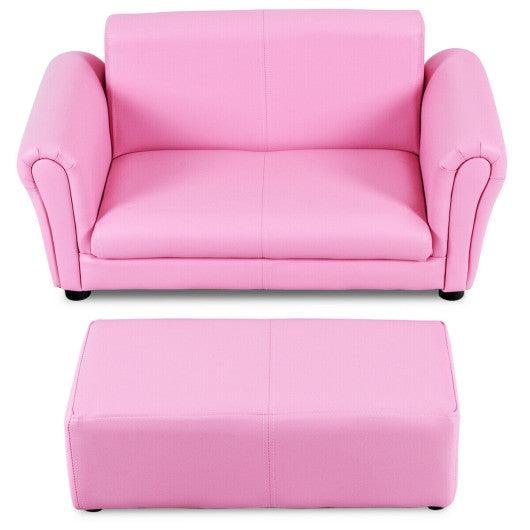 Soft Kids Double Sofa with Ottoman-Pink at Set Shop and Smile