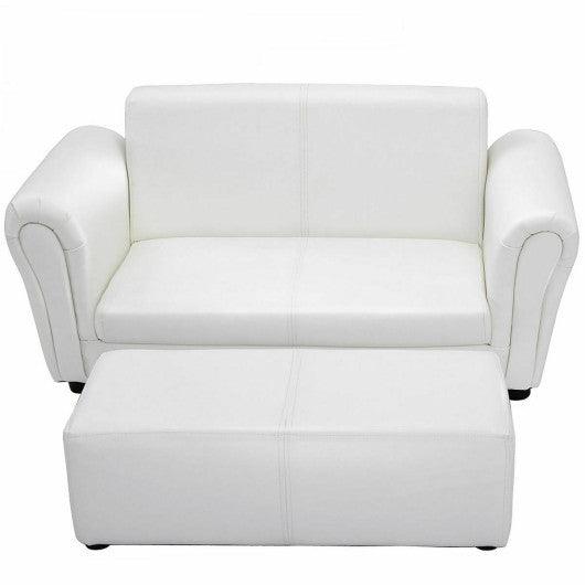 Soft Kids Double Sofa with Ottoman-White at Set Shop and Smile