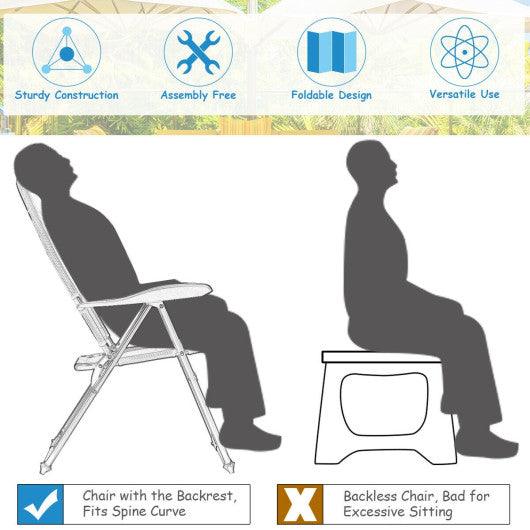 2 Pieces Outdoor Folding Patio Chairs with Adjustable Backrests for Bistro and Backyard-Black at Set Shop and Smile