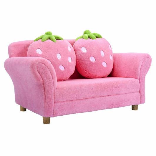 BL/PI Kids Strawberry Armrest Chair Sofa-Pink at Set Shop and Smile