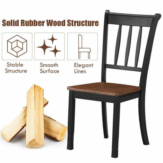 2 Pieces Solid Whitesburg Spindle Back Wood Dining Chairs-Black at Set Shop and Smile