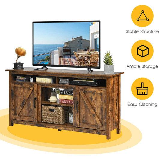 60”Industrial TV Stand Entertainment Center with Shelve and Cabinet-Brown at Set Shop and Smile